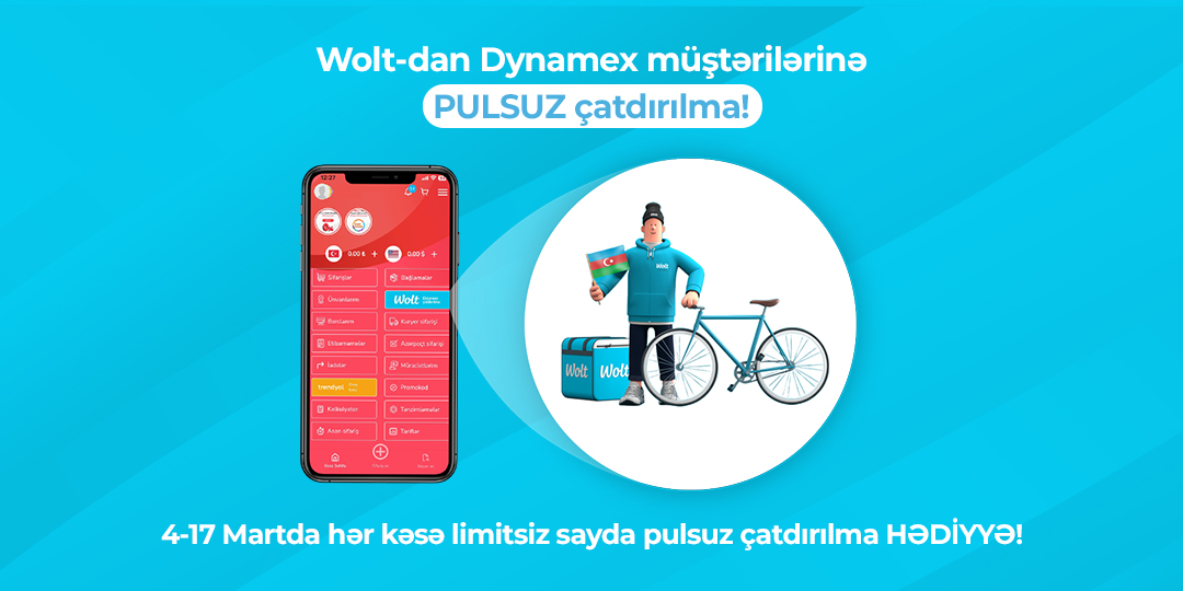 Wolt free shipping to Dynamex customers.